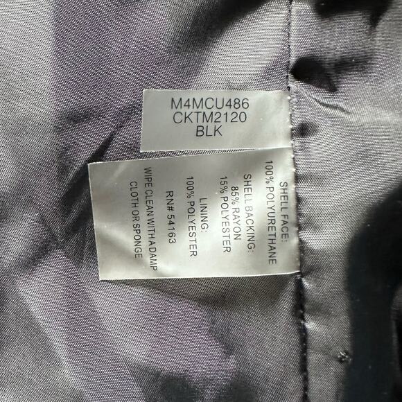 Calvin Klein Women’s Black Faux Leather Moto Jacket – Size Large - Picture 7 of 8